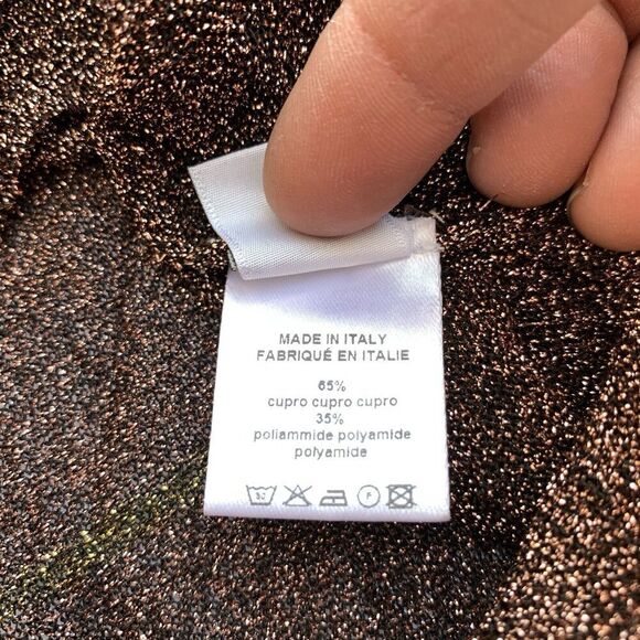 Anthropologie Ottod'Ame V Neck Tank Top Size S Brown Gold Copper $320 Party Fall - Picture 13 of 13